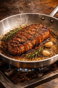 cuisson viande poele inox